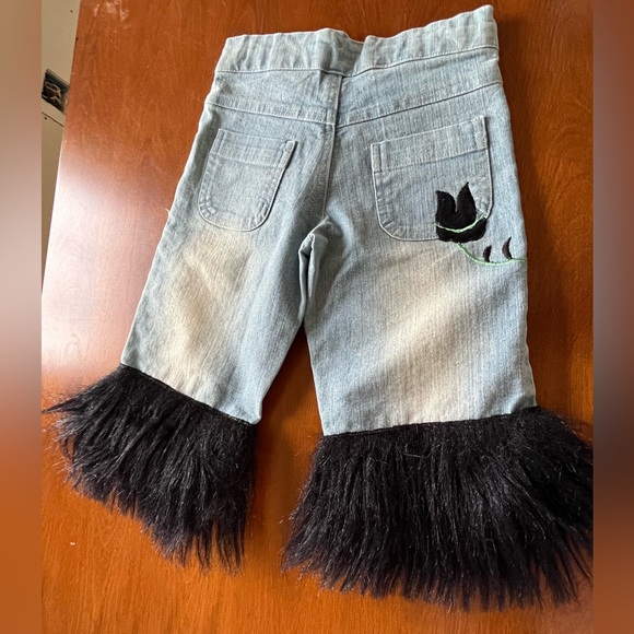 Baby Gassy Gooma 24 m denim pants with black fur bottoms - Picture 2 of 4